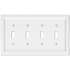 Shaker White Composite - 4 Toggle Wallplate - Wallplate Warehouse 210T4W 070686016329 4 Toggle