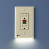 SnapPower GuideLight 2PLUS - Light Almond, GFCI - Wallplate Warehouse 01 - O1GL - FLA - SP20 851322008997 1 Rocker