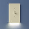 SnapPower Switchlight 3 & 4 Way - 1 Toggle, Light Almond - Wallplate Warehouse 01 - S1SW - TLA - SP20 - 4 850033353679 1 Toggle