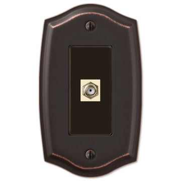 Sonoma Aged Bronze Steel - 1 Cable Jack Wallplate - Wallplate Warehouse 159CXDB 070686580318 Cable Jacks