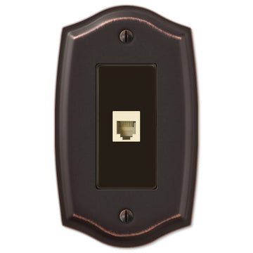 Sonoma Aged Bronze Steel - 1 Phone Jack Wallplate - Wallplate Warehouse 159PHDB 070686580349 Phone Jacks
