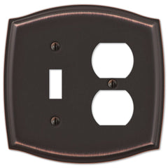 Sonoma Aged Bronze Steel - 1 Toggle / 1 Duplex Wallplate