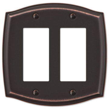 Sonoma Aged Bronze Steel - 2 Rocker Wallplate - Wallplate Warehouse 159RRDB 070686573150 2 Rocker