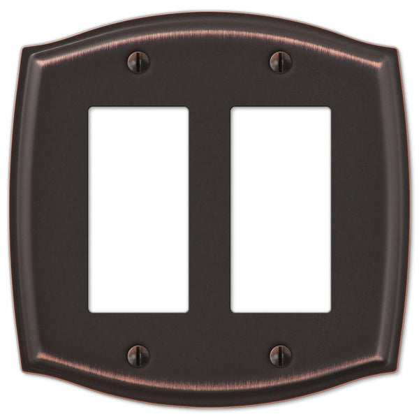 Sonoma Aged Bronze Steel - 2 Rocker Wallplate - Wallplate Warehouse 159RRDB 070686573150 2 Rocker