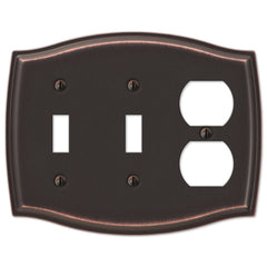 Sonoma Aged Bronze Steel - 2 Toggle / 1 Duplex Wallplate