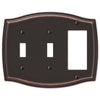Sonoma Aged Bronze Steel - 2 Toggle / 1 Rocker Wallplate - Wallplate Warehouse 159TTRDB 070686574065 2 Toggle / 1 Rocker