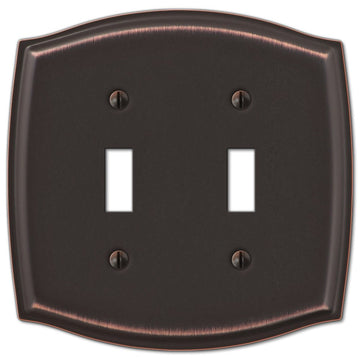 Sonoma Aged Bronze Steel - 2 Toggle Wallplate - Wallplate Warehouse 159TTDB 070686573112 2 Toggle