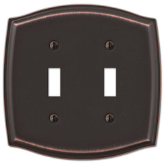 Sonoma Aged Bronze Steel - 2 Toggle Wallplate