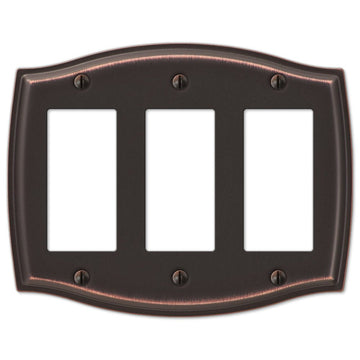 Sonoma Aged Bronze Steel - 3 Rocker Wallplate - Wallplate Warehouse 159RRRDB 070686573174 3 Rocker