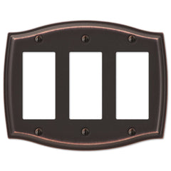 Sonoma Aged Bronze Steel - 3 Rocker Wallplate