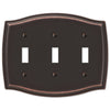 Sonoma Aged Bronze Steel - 3 Toggle Wallplate - Wallplate Warehouse 159TTTDB 070686573167 3 Toggle