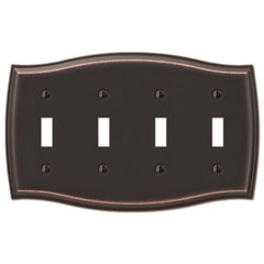 Sonoma Aged Bronze Steel - 4 Toggle Wallplate