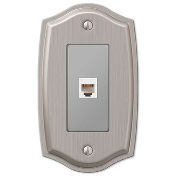 Sonoma Brushed Nickel Steel - 1 Phone Jack Wallplate - Wallplate Warehouse 159PHBN 070686580325 Phone Jacks
