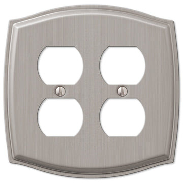 Sonoma Brushed Nickel Steel - 2 Duplex Wallplate - Wallplate Warehouse 159DDBN 070686572993 2 Duplex