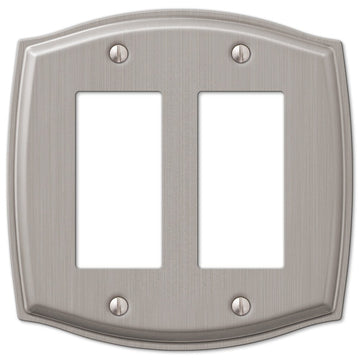 Sonoma Brushed Nickel Steel - 2 Rocker Wallplate - Wallplate Warehouse 159RRBN 070686573006 2 Rocker