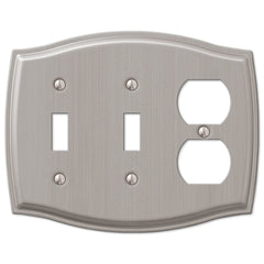 Sonoma Brushed Nickel Steel - 2 Toggle / 1 Duplex Wallplate