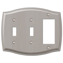 Sonoma Brushed Nickel Steel - 2 Toggle / 1 Rocker Wallplate