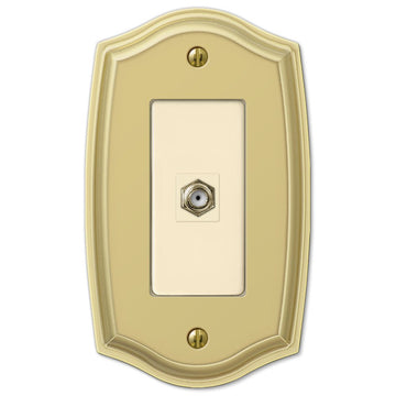 Sonoma Polished Brass Steel - 1 Cable Jack Wallplate - Wallplate Warehouse 159CXBR 070686580301 Cable Jacks