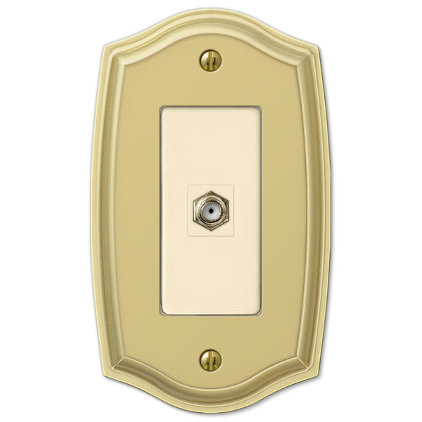 Sonoma Polished Brass Steel - 1 Cable Jack Wallplate - Wallplate Warehouse 159CXBR 070686580301 Cable Jacks