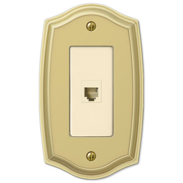 Sonoma Polished Brass Steel - 1 Phone Jack Wallplate - Wallplate Warehouse 159PHBR 070686580332 Phone Jacks
