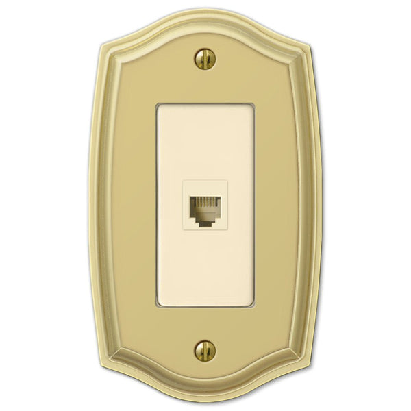 Sonoma Polished Brass Steel - 1 Phone Jack Wallplate - Wallplate Warehouse 159PHBR 070686580332 Phone Jacks
