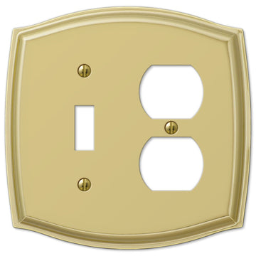 Sonoma Polished Brass Steel - 1 Toggle / 1 Duplex Wallplate - Wallplate Warehouse 159TDBR 070686573259 1 Toggle / 1 Duplex