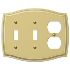 Sonoma Polished Brass Steel - 2 Toggle / 1 Duplex Wallplate