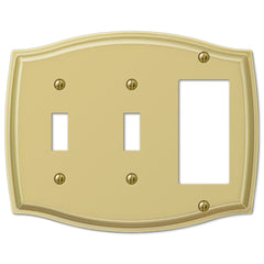 Sonoma Polished Brass Steel - 2 Toggle / 1 Rocker Wallplate