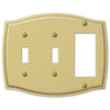 Sonoma Polished Brass Steel - 2 Toggle / 1 Rocker Wallplate - Wallplate Warehouse 159TTRBR 070686574089 2 Toggle / 1 Rocker