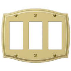 Sonoma Polished Brass Steel - 3 Rocker Wallplate