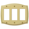Sonoma Polished Brass Steel - 3 Rocker Wallplate - Wallplate Warehouse 159RRRBR 070686573303 3 Rocker