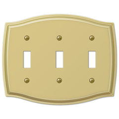 Sonoma Polished Brass Steel - 3 Toggle Wallplate