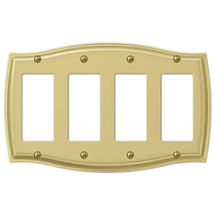 Sonoma Polished Brass Steel - 4 Rocker Wallplate