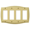 Sonoma Polished Brass Steel - 4 Rocker Wallplate - Wallplate Warehouse 159R4BR 070686573327 4 Rocker