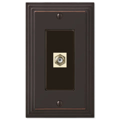 Steps Aged Bronze Cast - 1 Cable Jack Wallplate
