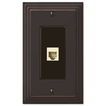 Steps Aged Bronze Cast - 1 Phone Jack Wallplate - Wallplate Warehouse 84PHVB 070686581605 Phone Jacks