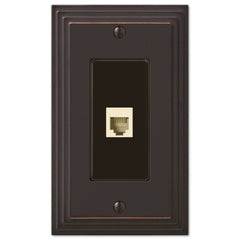 Steps Aged Bronze Cast - 1 Phone Jack Wallplate