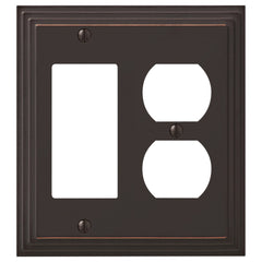 Steps Aged Bronze Cast - 1 Rocker / 1 Duplex Wallplate