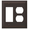 Steps Aged Bronze Cast - 1 Rocker / 1 Duplex Wallplate - Wallplate Warehouse 84RDVB - B 070686020623 1 Rocker / 1 Duplex