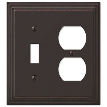 Steps Aged Bronze Cast - 1 Toggle / 1 Duplex Wallplate - Wallplate Warehouse 84TDVB 070686555002 1 Toggle / 1 Duplex