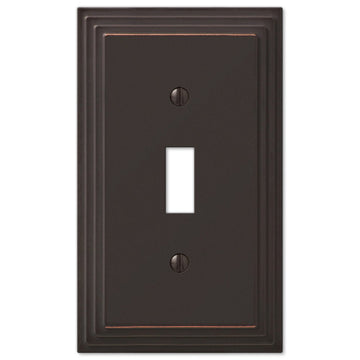 Steps Aged Bronze Cast - 1 Toggle Wallplate - Wallplate Warehouse 84TVB 070686452844 1 Toggle
