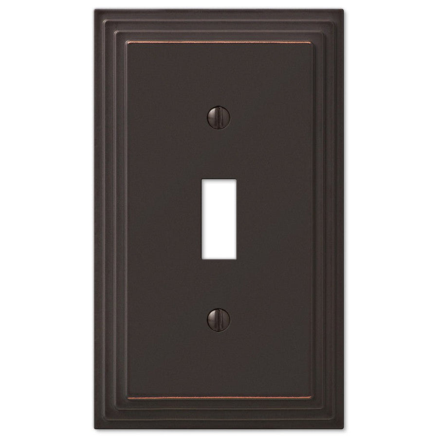 Steps Aged Bronze Cast - 1 Toggle Wallplate - Wallplate Warehouse 84TVB 070686452844 1 Toggle
