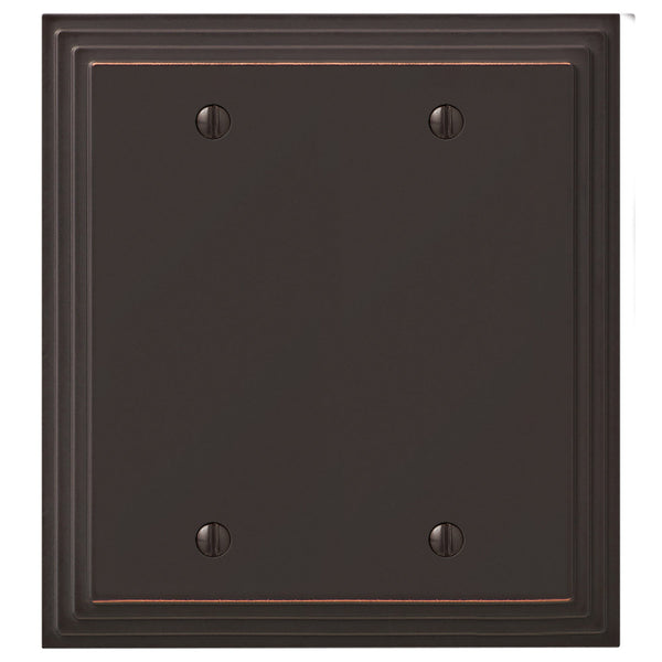 Steps Aged Bronze Cast - 2 Blank Wallplate - Wallplate Warehouse 84BBVB - B 070686020630 2 Blank