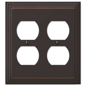 Steps Aged Bronze Cast - 2 Duplex Wallplate - Wallplate Warehouse 84DDVB 070686553497 2 Duplex