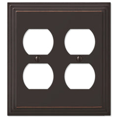 Steps Aged Bronze Cast - 2 Duplex Wallplate