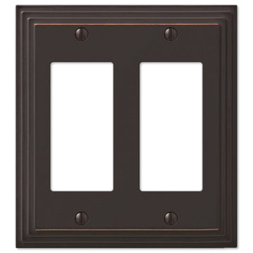 Steps Aged Bronze Cast - 2 Rocker Wallplate - Wallplate Warehouse 84RRVB 070686553602 2 Rocker