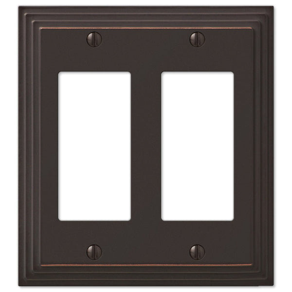 Steps Aged Bronze Cast - 2 Rocker Wallplate - Wallplate Warehouse 84RRVB 070686553602 2 Rocker