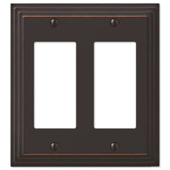 Steps Aged Bronze Cast - 2 Rocker Wallplate
