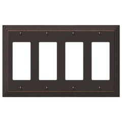 Steps Aged Bronze Cast - 4 Rocker Wallplate