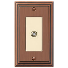 Steps Antique Copper Cast - 1 Cable Jack Wallplate